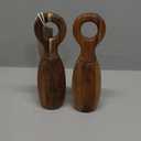 Bloomingville Brown Acacia Wood Salt & Pepper Mills,8 Inch (Set of 2)