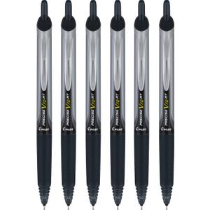 PILOT Precise V10 RT Retractable Liquid Ink Rollerball Pens, Bold Point, 1.0mm, Black Ink, 6 Count