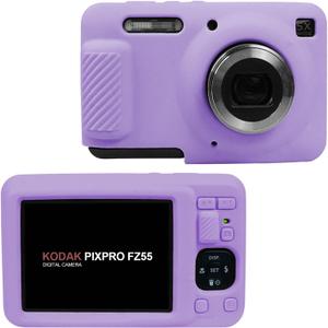 Easy Hood Camera Case for Kodak PIXPRO FZ55, Soft Silicone Protective Skin Cover, Anti-Scratch Lightweight Slim Camera Carrying Case, FZ55 Accessories for Travel(Purple)