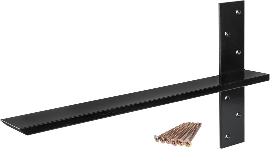 2-PackFree Hanging T Shelf Bracket, Solid Heavy Duty Steel Knee Wall Hidden Granite Countertop Support Floating Bracket Hardware, Universal ,24 Inch , DIY Projects , Screws Included