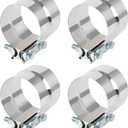 4 Pcs Universal 3.5 Inch Exhaust Clamp 3.5"Lap Joint Exhaust Band Clamp Stainless Sleeve Coupler For Mufflers Exhaust Pipe(4 PCS)