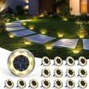 16 Pack Solar Ground Lights Outdoor, Backyard Decor Warm White | IP65 Waterproof Stainless Steel Landscape Lighting for Walkway, Driveway, Pathway, Garden, Patio