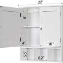 TaoHFE White Bathroom Wall Cabinet with 2 Door Adjustable Shelves,Over The Toilet Storage White Wall Mounted Medicine Cabinets for Bathroom Laundry Room Kitchen, 20.1" X 5.1" X 22.8"