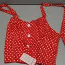 Vintage Tops for Women 1950s Polka Dot 50s Pin up Outfits Rockabilly Halter Top Pinup Retro Tops for Women Vintage Blouses 1960s 1940s Tank Top 50's Sexy Backless Audrey Hepburn Cocktail Blouse Red M