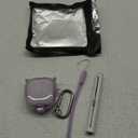 Inesore for Samsung Galaxy Buds FE Case/Galaxy Buds 2/Pro/Galaxy Buds Live,with Safety Lock Housing,Accessories with Keychain/Silicone Wrist Strap - Purple