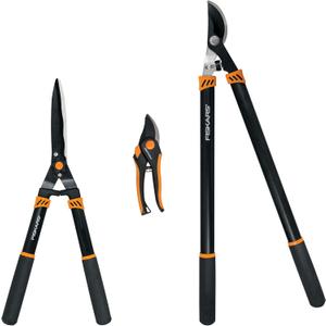 Fiskars Tree and Shrub Care Set, 3-Piece Lopper, Pruner, and Shear, One Size