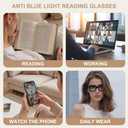 Reading Glasses for Men Women, 2 Pairs Quality Blue Light Readers Spring Hinge, Bright Black & Smoke TortoiseShell2 Mix,1.0