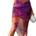 SOLY HUX Women's Tie Dye Cowl Neck Split Hem Bodycon Cami Dress Backless Long Dresses