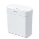 Small Bathroom Trash Can with Lid, 2.6 Gallons / 10 L Slim Plastic Garbage Bin with Pop-Up Lid, Mini Waste Basket Can Dog Proof for Kitchen, Bedroom, Office, Laundry, Toilet, Rv, White