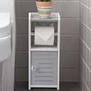 AOJEZOR Toilet Paper Holder Stand: PVC Bathroom Cabinet Storage for Apartment Dwellers - Bathroom Storage - Light Grey