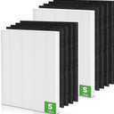 C545 True HEPA Replacement Filter S Compatible with Winix C545 Air Purifier, Part number 1712-0096-00 and 2522-0058-00, 2 x True HEPA Filter + 8 x Activated Carbon Pre-Filter (10 Piece Set)