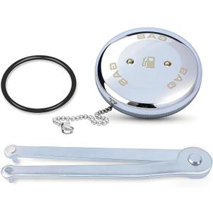 0540DPG99A Ship Fuel Cap Replacement, Universal 2" Fill Port / 1-1/2" NPT Thread Fuel Cap Replacement, Spare Gas Cap With Chain and Key
