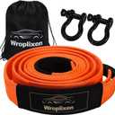 Double-Layer Heavy Duty Tow Strap with Hooks (3" x 20'), 66,000 lbs Breaking Strength - Includes 2 x 3/4" D-Rings, Off-Road Recovery Kit for Truck/SUV/ATV/RV