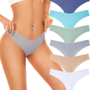 Seamless Underwear Women Pack No Show Thongs For Women Ladies Sexy Panties Underwear Breathable Comfortable 6 Packs S