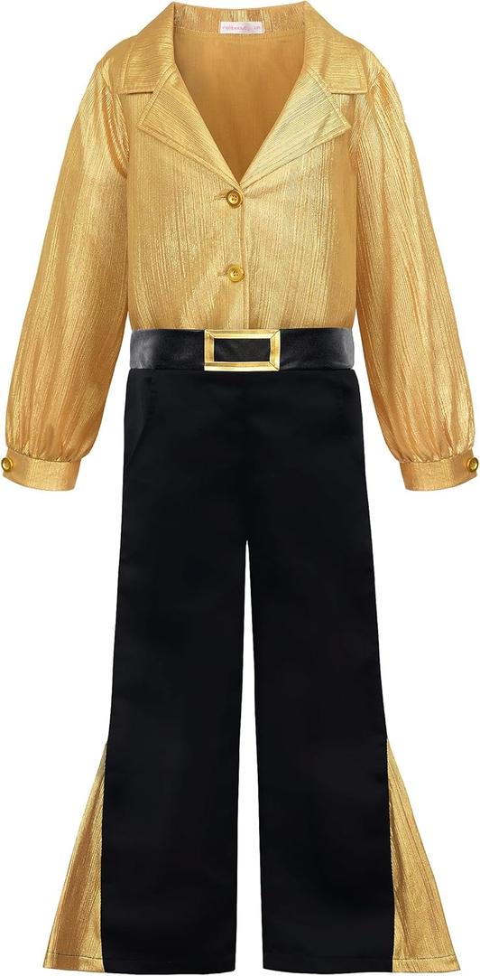 ReliBeauty Kids 70s Boys Disco Costume, 130