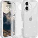 TUTUKII for iPhone 16 Case Clear, Anti-Drop, Transparent, Shockproof, Military Grade Drop Protection, Heavy Duty Protective Phone Case Cover for 16 6.1", Clear Glitter