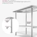 All-Stainless Steel Prep Table, 24 X 48 Inches, with Rounded-Corner Backsplash and Adjustable Undershelf, Heavy-Duty for Outdoor Use,Restaurants,Hotels,Workshops,Kitchens,Gardens, and Garages