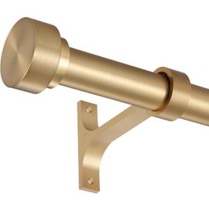 16-86 Inch Curtain rods, 1 Inch Diameter Splicing and Telescoping Structure Window Treatment Rods Set Adjustable Drapery Rods Heavy Duty Pole, Warm Gold