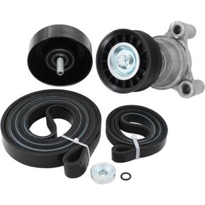 MOTOKU Accessory Drive Belt Tensioner Assembly with Serpentine Belt and Idler Pulley for Chevy Colorado Silverado Express Tahoe Suburban GMC Canyon Sierra Yukon Savana for Cadillac Escalade