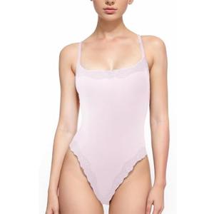 AGYMNX Women Sexy Lace Square Neck Bodysuit Sleeveless Tummy Control Leotard Bodysuit Going Out Tank Tops Basic Cami Shirts, Small