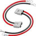2Pcs 50A Battery Quick Connector, Anderson Connector 50A Kit, 7AWG 600V 1.64ft Battery Cables with M8 Terminal, Battery Quick Connector Waterproof for Battery Cars, Sightseeing Cars, Tractors, Motors