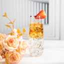 SUT 24PCS Rose Gold Champagne Flutes Plastic, 9oz Stemless Plastic Champagne Glasses, Rose Gold Rim Clear Toasting Glasses, Unbreakable, Shatterproof Mimosa Glasses, For Party,Shower