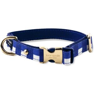 kate spade new york Cute Dog Collar with Gold Metal Details & Plastic Buckle, 10.5 to 13.5 Adjustable Dog Collar for Female or Male Dogs, Small to Medium Dogs, Navy Gingham kate spade new york Cute Dog Collar with Gold Metal Details & Plastic Buckle, 10.5 to 13.5 Adjustable Dog Collar for Female or Male Dogs, Small to Medium Dogs, Navy Gingham