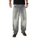 OIIIO Men's Wide Leg Baggy Casual Jean (28, 9103 Vintage) (Gray)