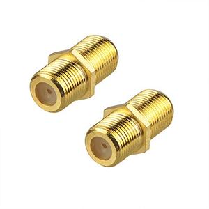 VCE Coaxial Cable Connector, RG6 Coax Cable Extender F-Type Gold Plated Adapter Female to Female for TV, Satellite, 2 Pack