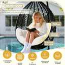 DANGHOOGY Egg Chair Cushion, Waterproof Outdoor Egg Replacement Cushions, Patio Chair Cushions for Outdoor Funiture, Thickened Hanging Chair Cushion, 35x47x7 Inches (Cream)