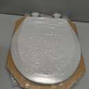 Bemis 500EC Durable Wood Toilet Seat with Easy Clean Hinges, Made in USA, Round, Bone