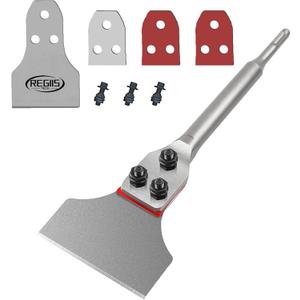 SDS Plus Floor Scraper 3 in. x 12 in. Wide Tile Flooring Adhesives Remover, Thinset Removal Tool Chisel Bit with Spare Blades for Rotary Hammer Drill