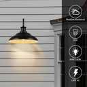 Dusk to Dawn Barn Light Outdoor, 16 Inch Farmhouse Wall Sconce, Vintage Exterior Wall Mount Lighting Fixture, Waterproof Black Lantern for Porch Garage, 16 Inch, 2 Pack