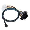 Mini SAS HD SFF-8643 to 4X SAS SFF-8482 Server Cable 12Gbps Server Internal High-Speed Cable | 30AWG | with Power Cable (19.68, Inches)