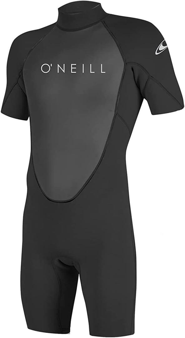 O'Neill Men's Reactor-2 2mm Back Zip Short Sleeve Spring Wetsuit, Lightweight Warmth with Good Flexibility for Surfing, Paddleboarding, Kayaking (Black/S)
