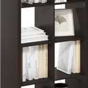 Furinno CUBICLE Book Shelf, 8-Cube Bookshelf, Extra Thick Frame Horizontally & Vertically Reversible Bookcase with Open Back, 14.6" x 30" x 58", for Living Room, Bedroom, Home Office, Black Dark Oak