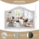 32x42 Inch Vintage Baroque Arched Mirror for Wall Decor