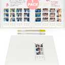 Photo Booth Scrapbook Album - 160 2x6 Photo Pockets with Writing Space, PU Leather Memory Book for Wedding, Parties, Travel, Family (White)