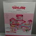 Toylink Pink Doll House for Girls, 3-Story Villa Playset with Light, 3 Dolls, Pool & Slide, Dollhouse Furniture and Accessories, Pretend Play Toddler Toys Birthday Gifts for Kids 3 4 5 6 7 8