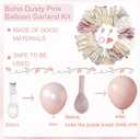 Amandir 173 Pcs Pearl White Pink Balloon Arch Garland Kit, Double Stuffed Dusty Pearl Pink White Sand Clear Balloons for Wedding Boho Neutral Bridal Shower Birthday Valentine's Day Party Decorations