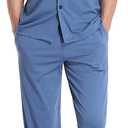 COLORFULLEAF Men's 100% Cotton Pajamas Set Button Down Sleepwear Short Sleeve and Long Pants Pjs (X-Large)