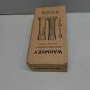 Kitchen Wooden Salt and Pepper Grinder Set: Refillable Salt & Pepper Mills Adjust for Customized Coarseness, 9" 5PC with Tray & Spoons,Non-Slip Base-Kitchen Counter Decor
