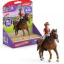 Schleich Horse Club - 6 PC Hannah and Cayenne Playset - with Western Rider Action Figure and Horse Figurine - Kids Ages 5+