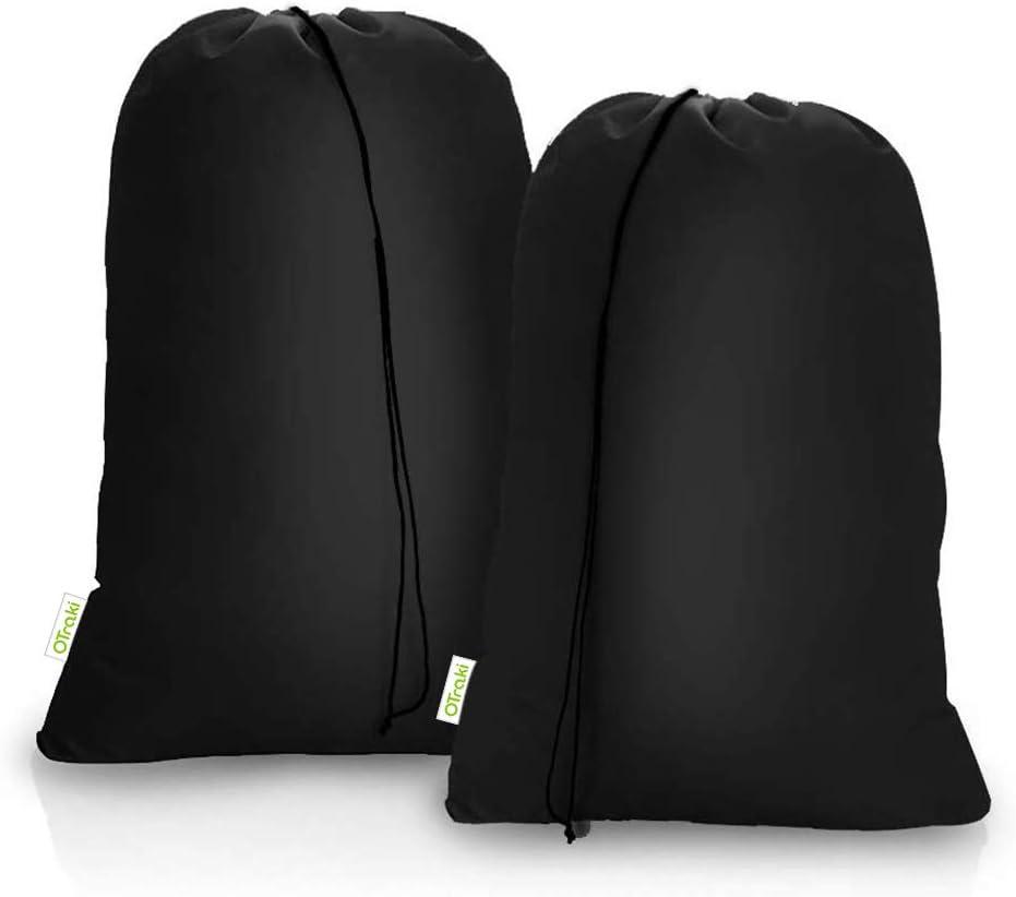 2 Pack Heavy Duty Large Laundry Bag 28x45 inch Extra Hamper Bag Dirty Clothes Organizer Drawstring Cloth Laundry Bag for Travel Camp Home College Dorm Black