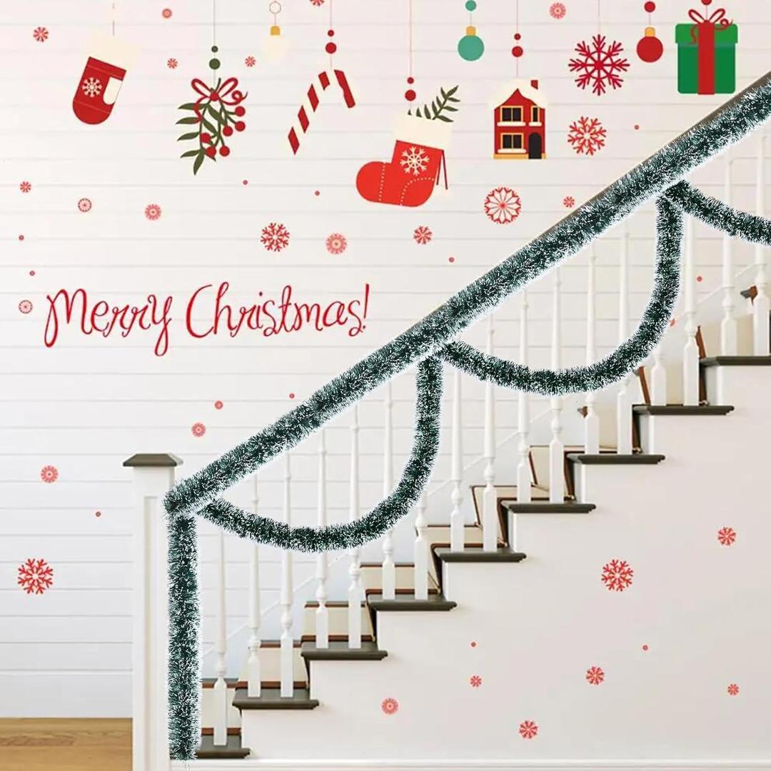 Timoo 80ft Christmas Tinsel Garland For Christmas Tree