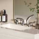 Solid Brass Brushed Nickel Bathroom Faucet Widespread 8-inch Faucets with Pop Up Drain Assembly and 2 Water Supply Lines Faucets