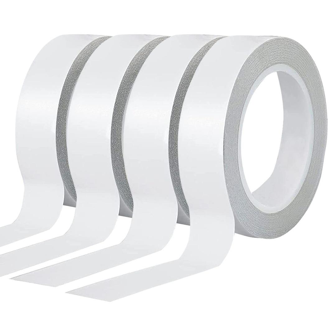 Thin Double Sided Tape for Craft,Card Making,Gift,Scrapbooking and Office School Stationery Supplies,Tear-by-Hand, Paper Backing (4Rolls,1 Inch x 32 Yards Per Roll)