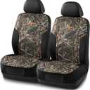 Mossy Oak Camo Seat Covers, Airbag Compatible, Universial Fit, Fit Most Bucket Seats - Made with Premium Rip-Stop Oxford Fabric - Official Licensed Product (Oxford Camo Low Back Front)
