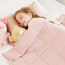 CuteKing Weighted Blanket for (7lbs, 40"x 60", Pink) Heavy Blanket for 90-100lbs, Weighted Blanket for Cooling & Heating with Premium Glass Beads, Soft Thick Blanket All-Season