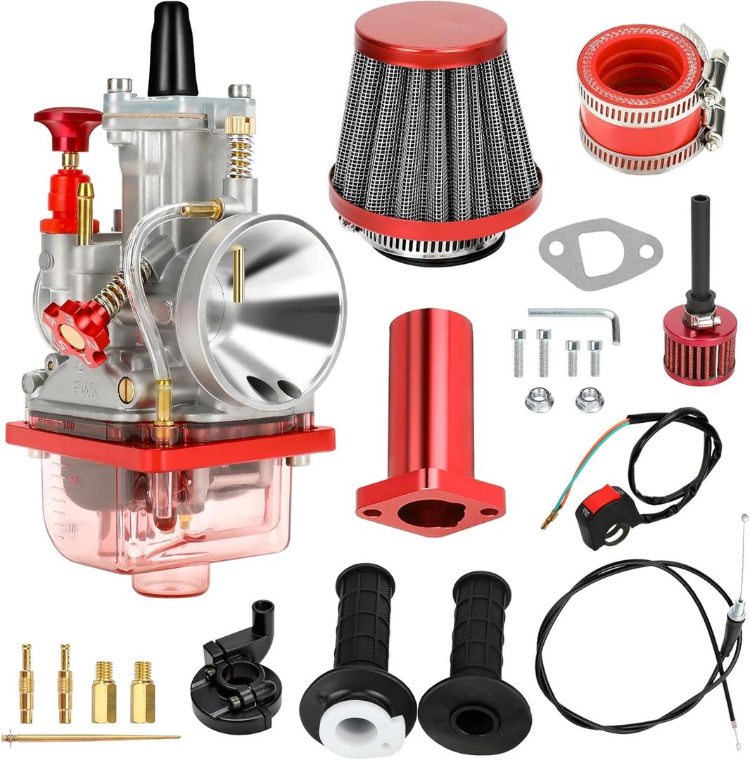 HIAORS PWK 24mm Carburetor Throttle Assembly for Predator 212cc 196cc 224cc Coleman CT200U BT200X Mini Bike Baja Warrior Massimo MB200 KT196 Go Kart GX160 GX200 6.5HP Clone Engine Performance Parts